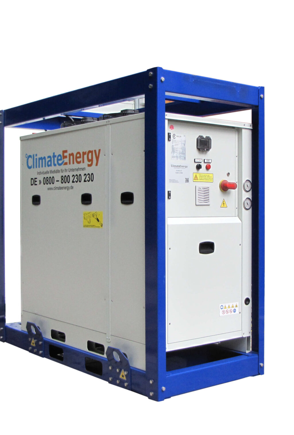 18,2 kW Kaltwassersatz CE-KW-20 von Climate Energy mit Scrollverdichter und zwei drehzahlgeregelten Axial-Ventilatoren – kompakte Lösung für Industrie, Gebäudeklimatisierung und Prozesskühlung